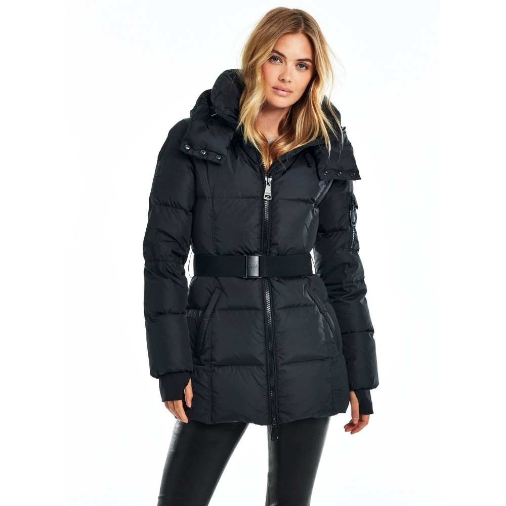 NWT $525 SAM. Soho Puffer Down Jacket Matte Black